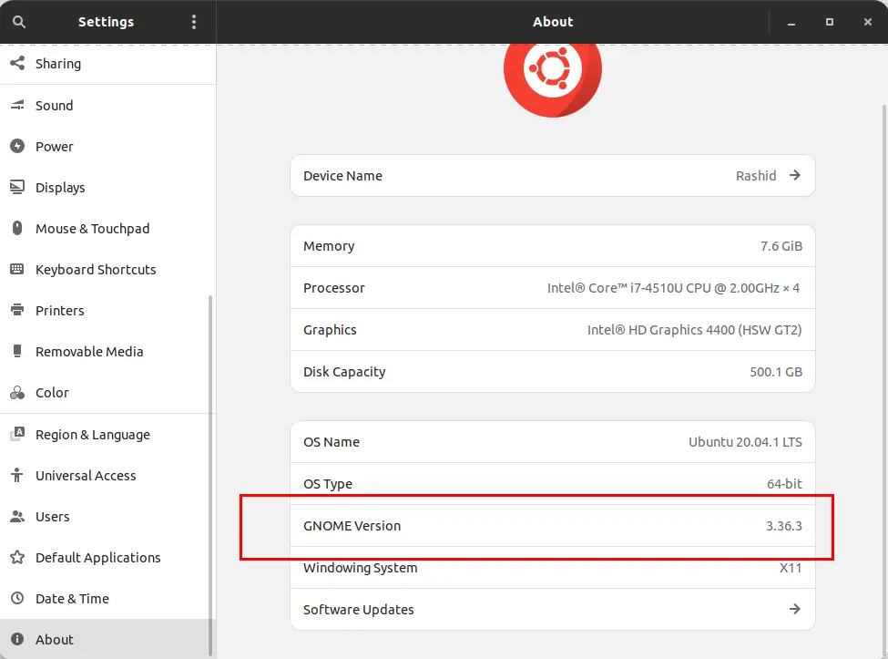Gnome Version Ubuntu