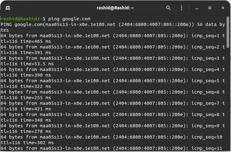 How to do Ping on Ubuntu using Terminal