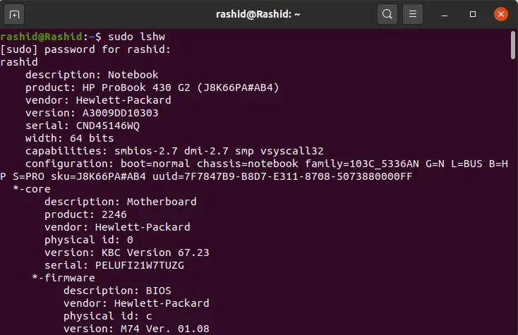 How to Get Hardware Details of Your Ubuntu PC