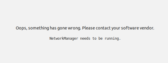 netwrokmanager needs to be running error