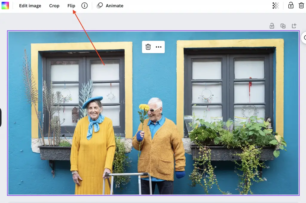 canva flip image