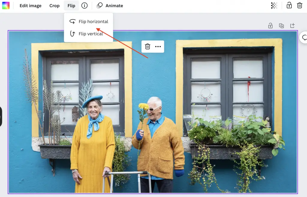 flipping image with canva