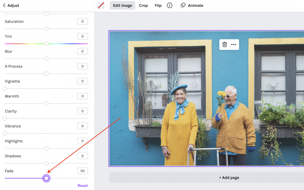 canva how to fade an image