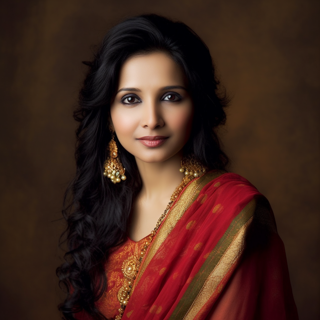 color portrait photograph of a beautiful Indian actress