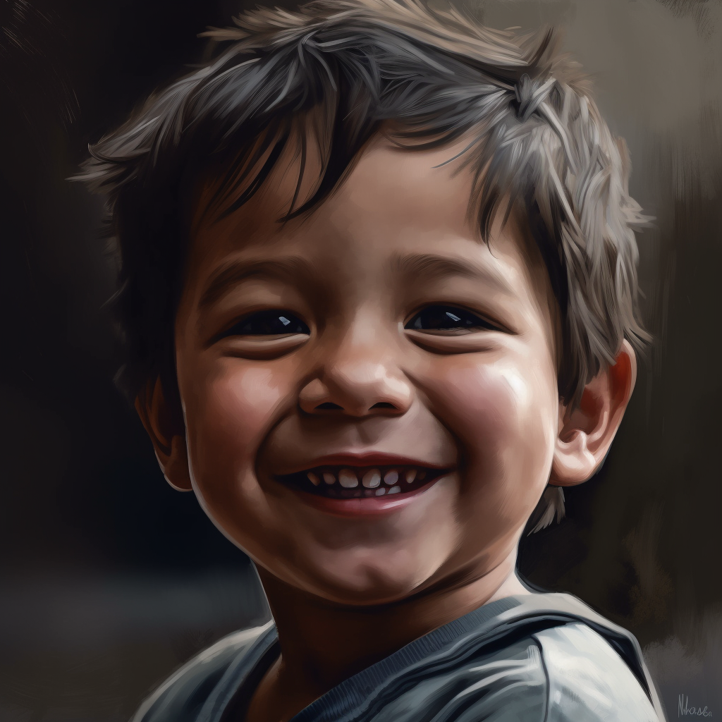 smiling kid, Hyper realistic