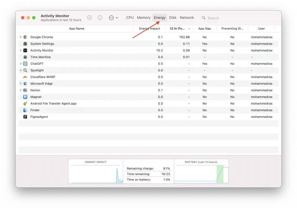 activity monitor energy