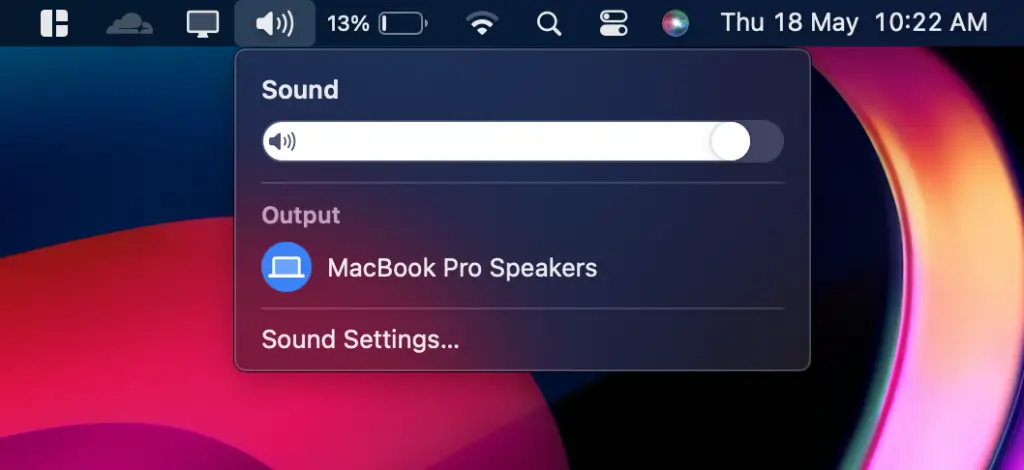 add volume to menu bar mac