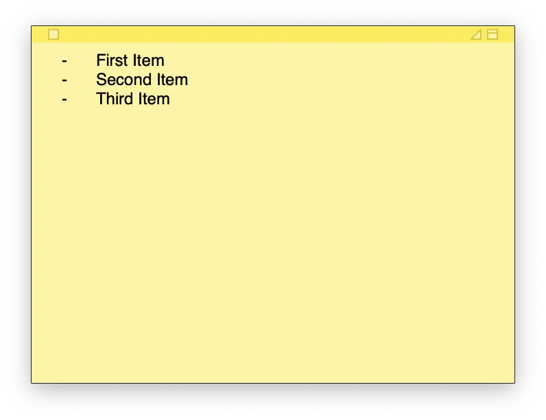 create list with stickies on mac