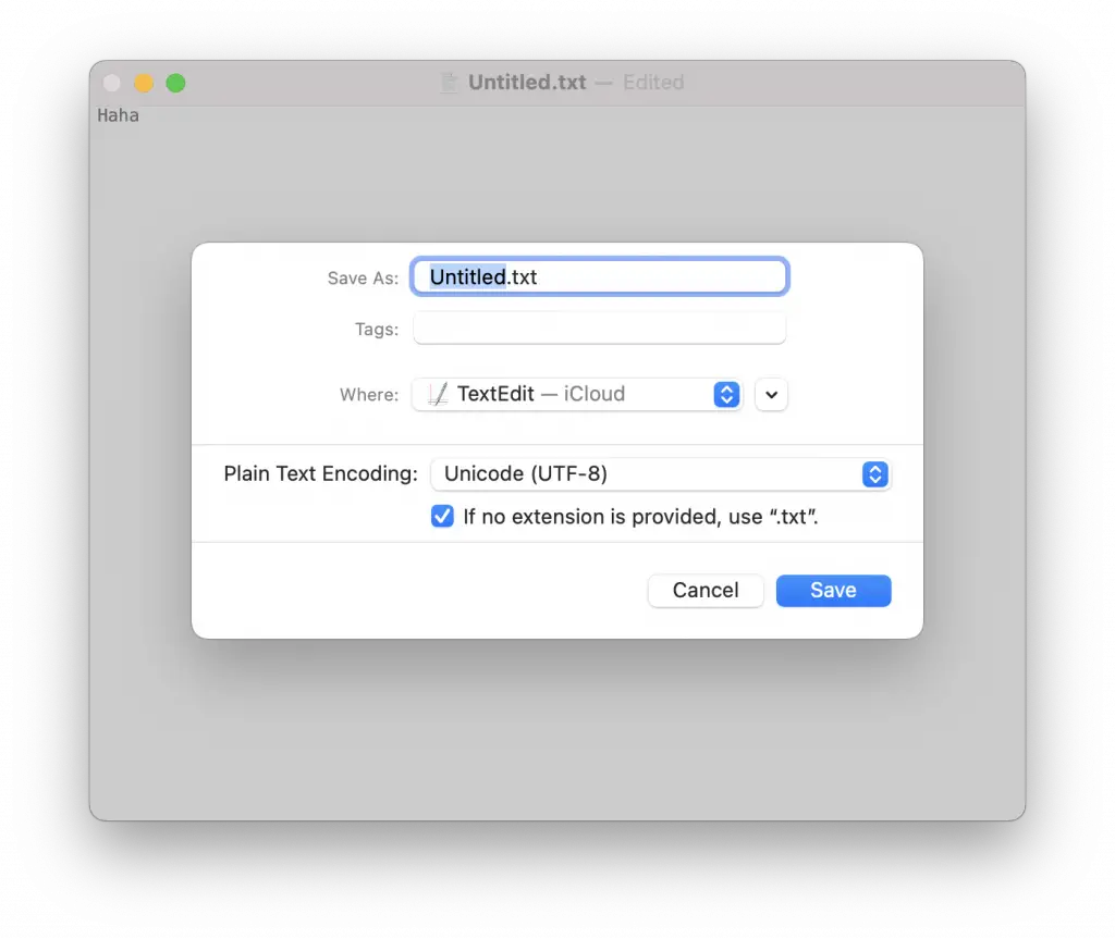 txt file on mac textedit