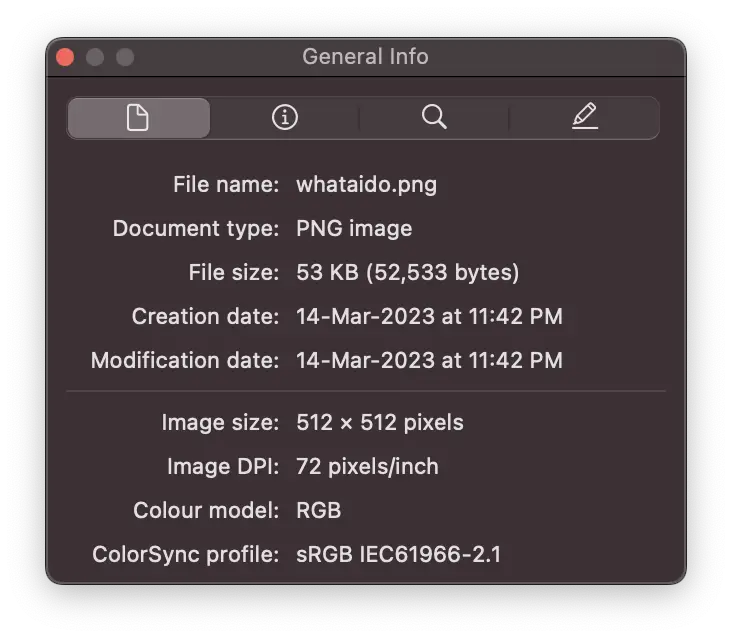 get image dimensions on mac