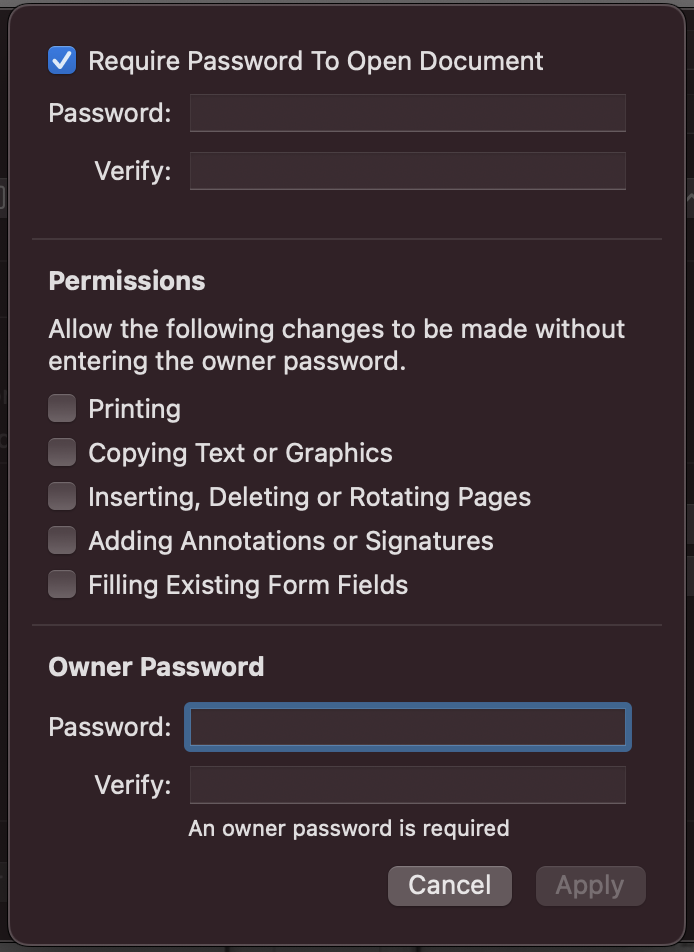 pdf add password on mac