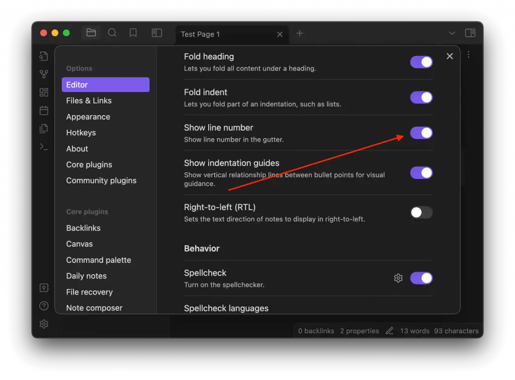 How to Enable Line Numbers in Obsidian Notes - SoftTuts