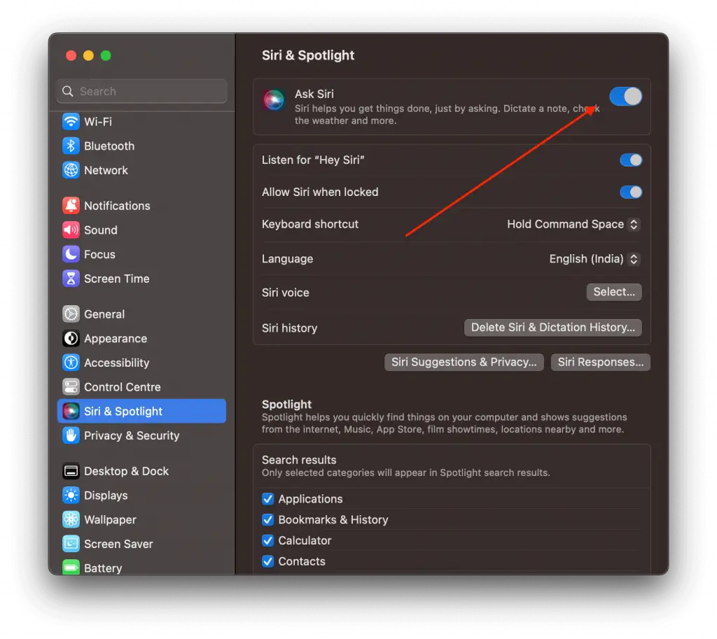 enable siri on mac