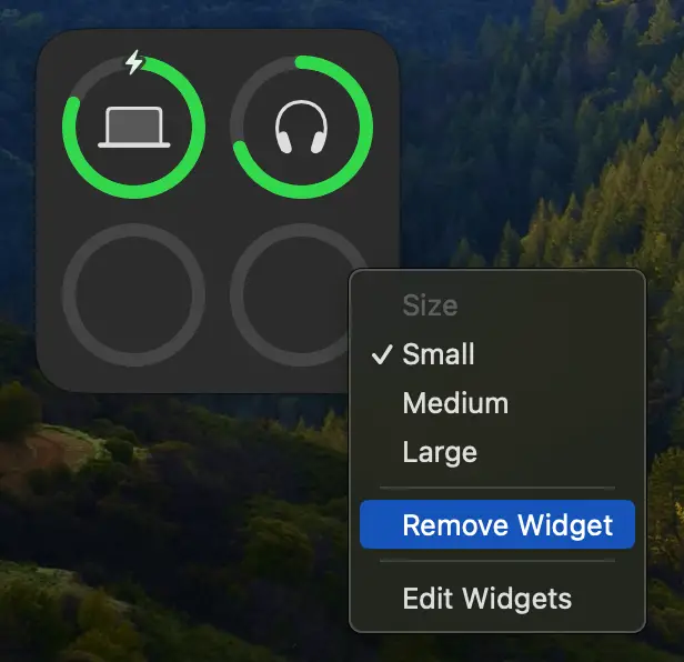 remove desktop widget on mac