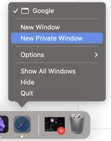 safari browser private window