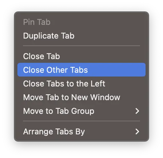 safari close all tabs