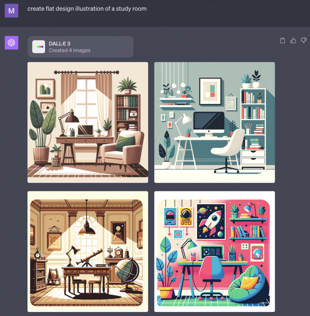 chatgpt generate flat design images