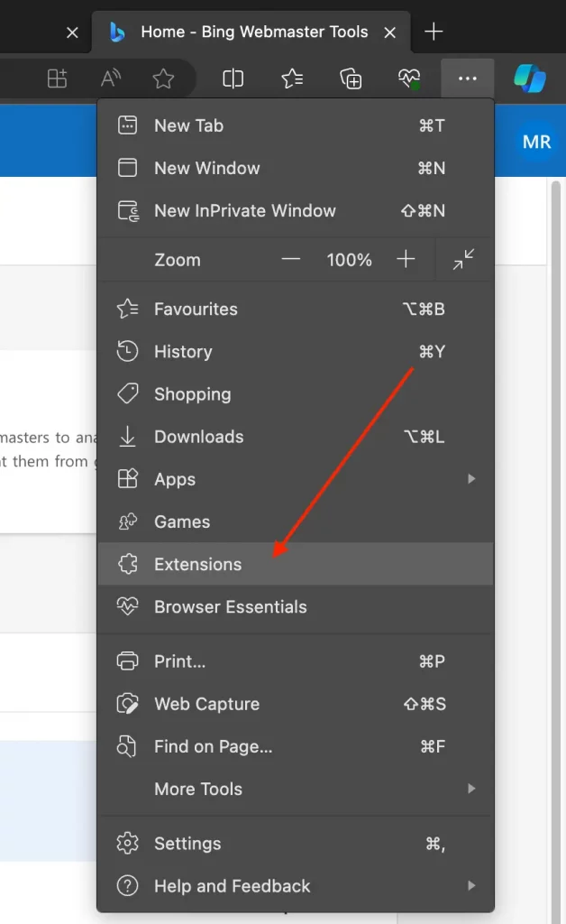 edge browser add extension