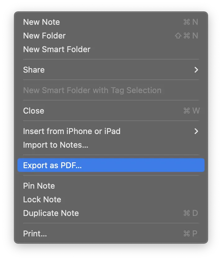 apple notes export