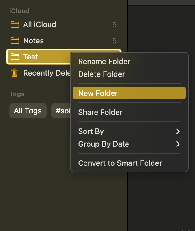 apple notes folder structure