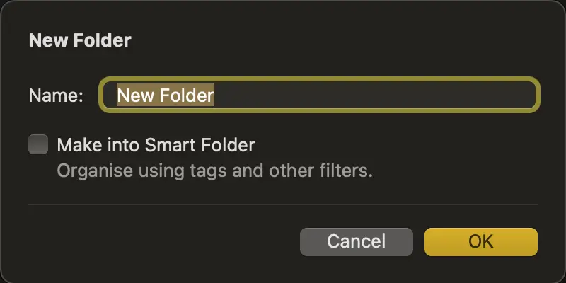 apple notes folder