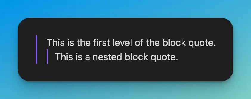 obsidian nested block quote